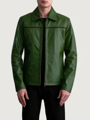 red Leather Jacket & Black T-Shirt