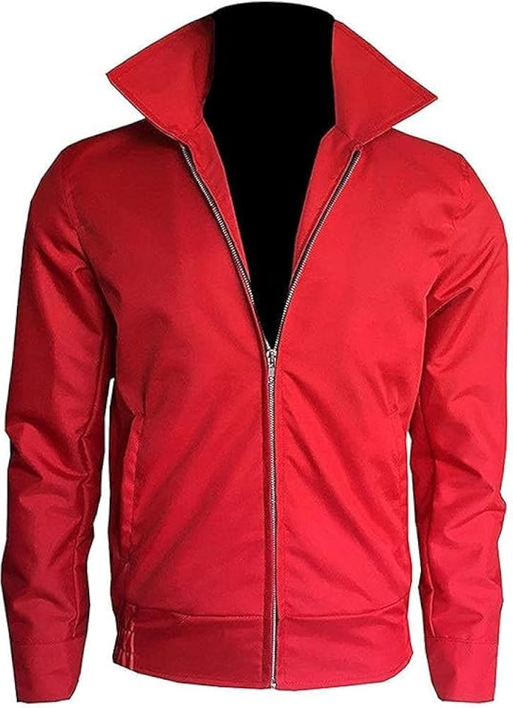 red Leather Jacket & Black T-Shirt